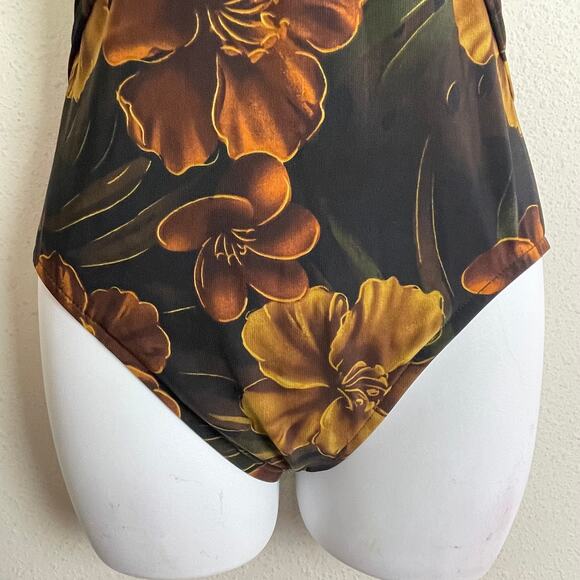 Miraclesuit Pandora Brown Floral Swimsuit One-Piece Bathing‎ Swimming Size 8 - Picture 7 of 12